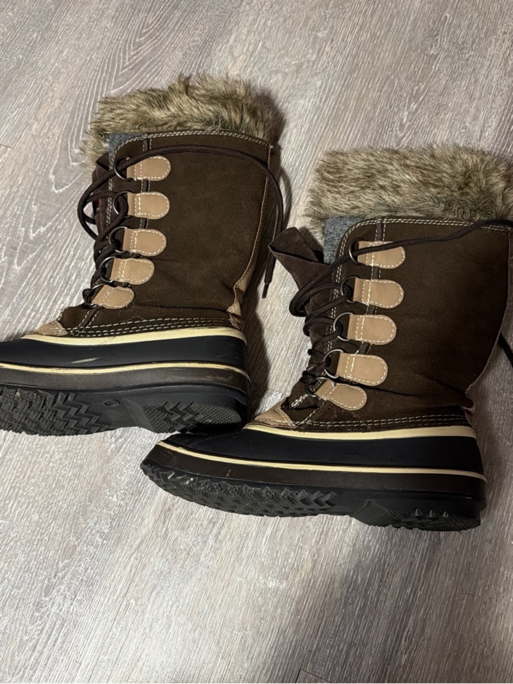Insulated Brown Faux-Fur Winter Boots for Women